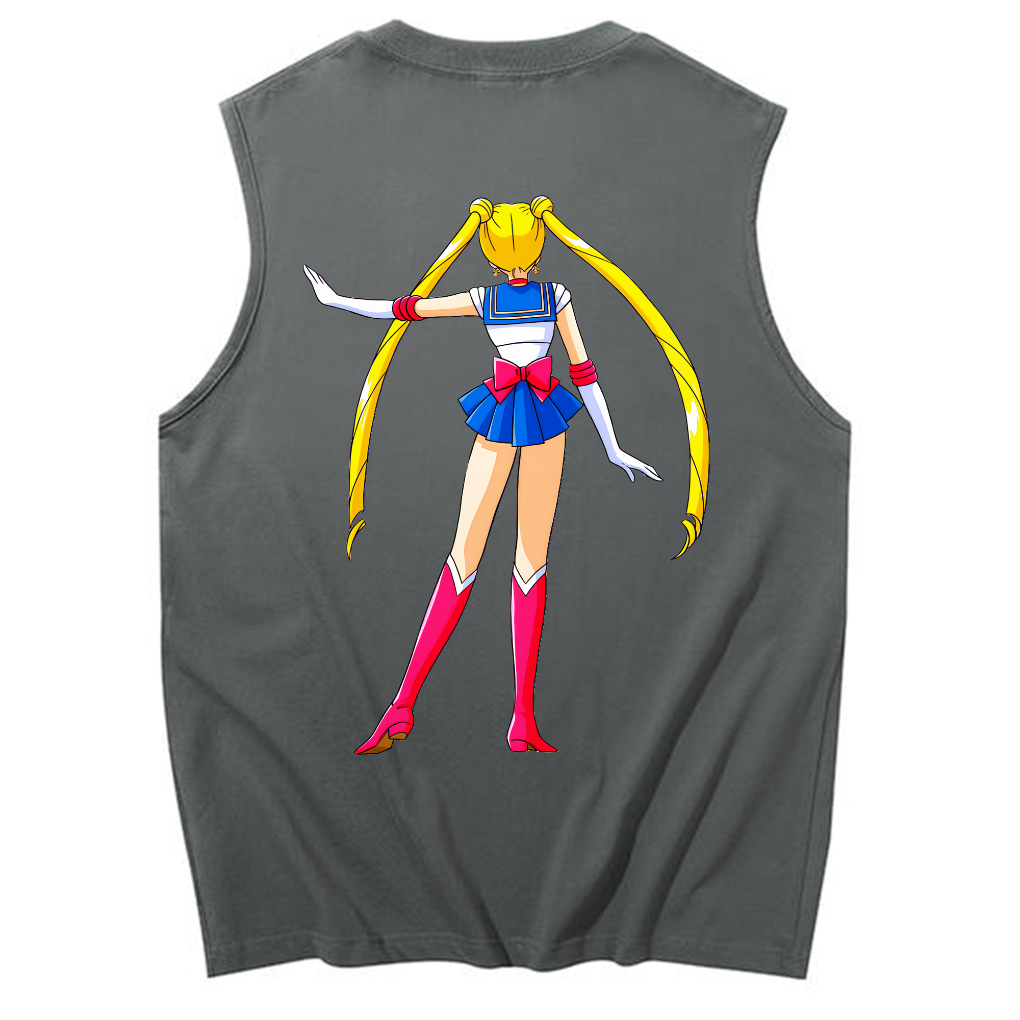 （画像用） 美少女戦士セーラームーン 月野 うさぎ つきの うさぎ Sailor Moon Tsukino Usagi コットン100％タンクトップ（背面プリント）